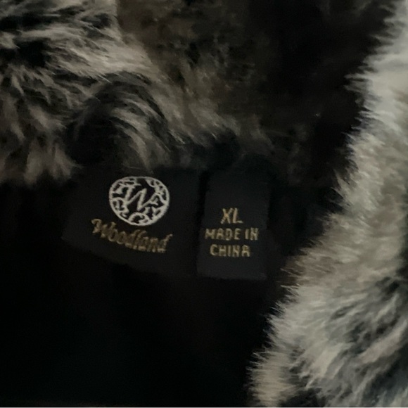 Woodland Faux Fur Vest Cashmere Lined XL Black Brown - Picture 2 of 9